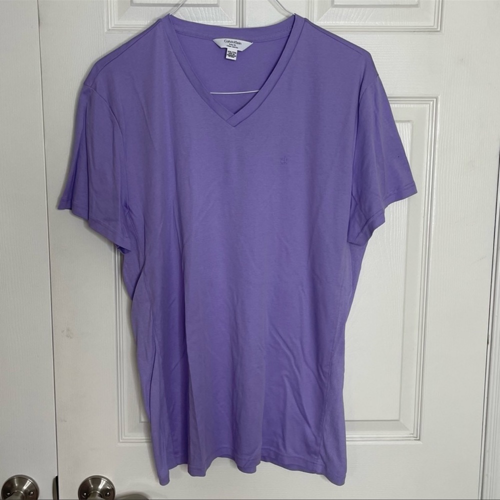 Calvin Klein CK Body Fit Purple Vneck Cotton TShirt XXL